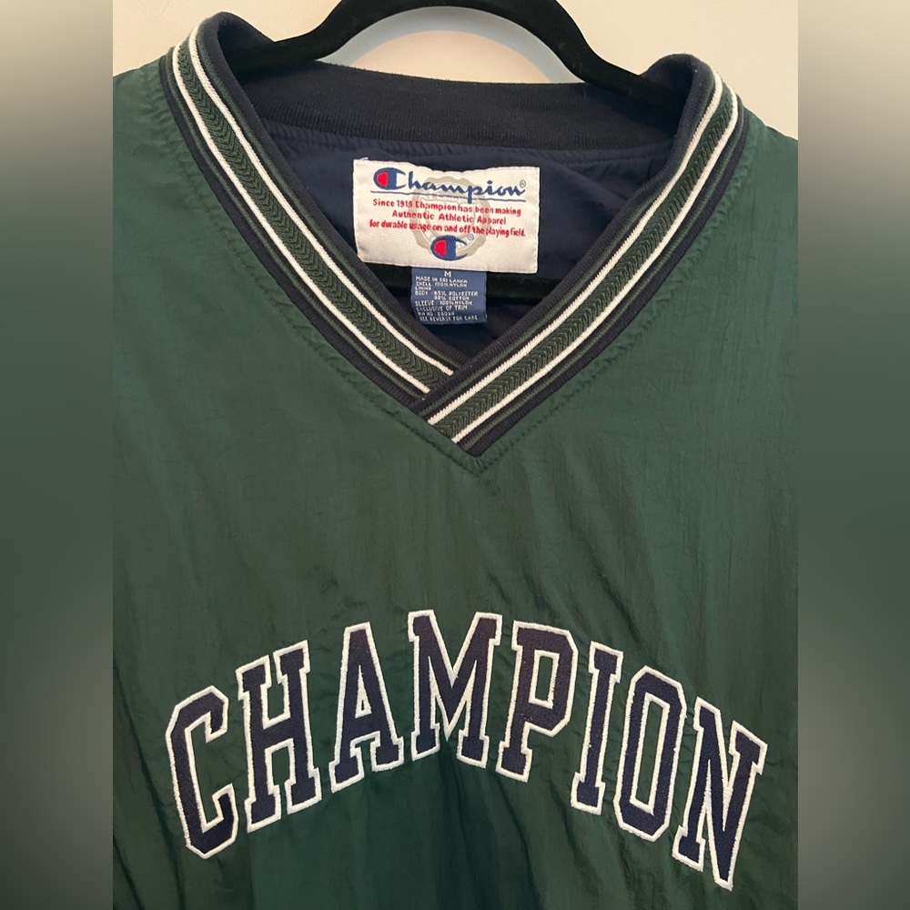 green champion windbreaker pullover